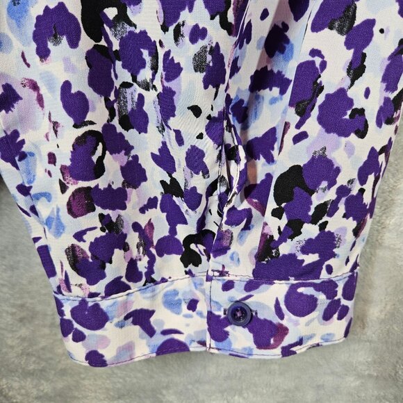 Catherines Blouse Womens 2X purple boxy polyester knit 3/4 sleeves career modest - Picture 7 of 10